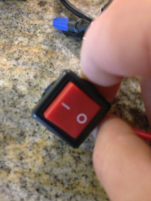 Switch. My little conceit, since given how basic my setup is, I could just plug it in/pull the plug for on/off. Switch. My little conceit, since given how basic my setup is, I could just plug it in/pull the plug for on/off.