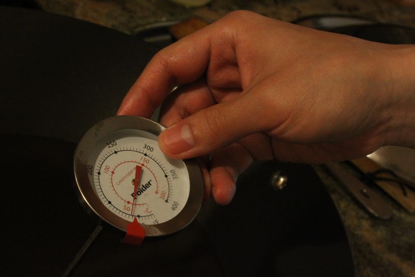 Looking for 300 to 350 degrees F. If you
