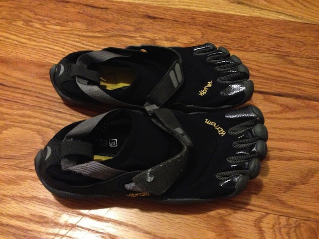 My Vibram Fivefingers. These squish a lot better than running shoes.
